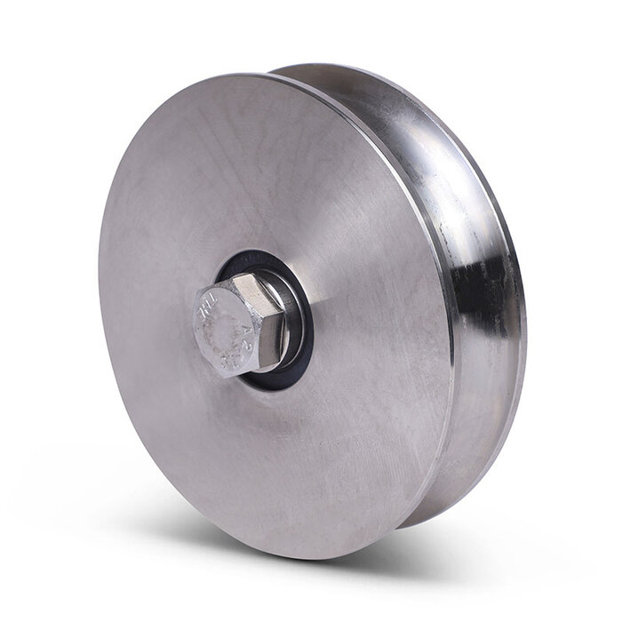Rvs groefwiel 120 mm met U groef - 450 kg