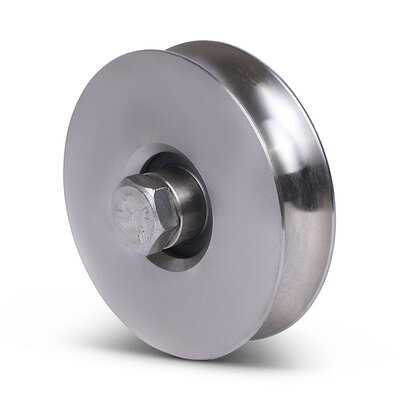 Rvs groefwiel 120 mm met U groef - 220 kg