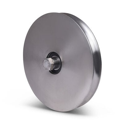 Rvs groefwiel 200 mm met U groef - 330 kg