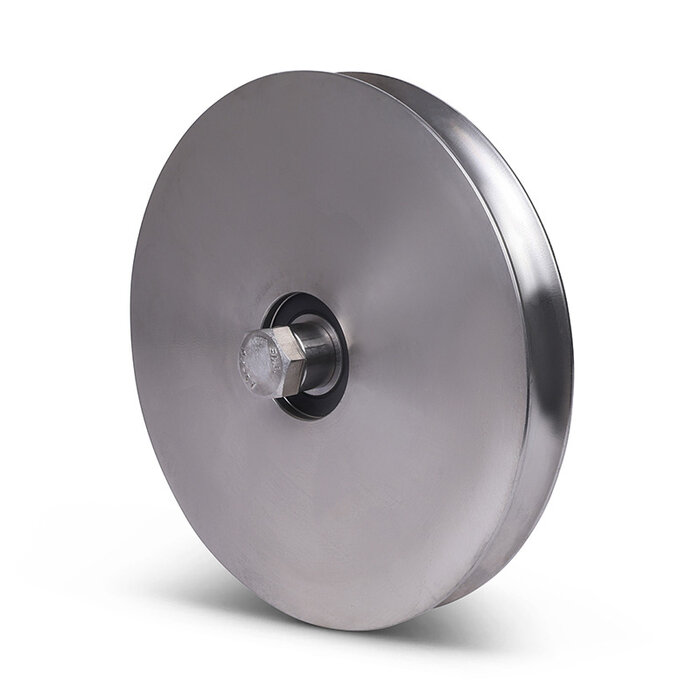 Rvs groefwiel 200 mm met U groef - 330 kg