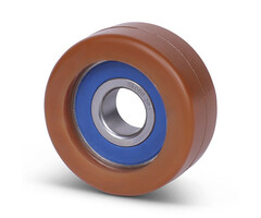Rvs geleiderol 35x15 mm - polyurethaan - 60 kg