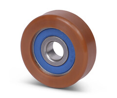 Rvs geleiderol 35x11 mm - polyurethaan - 40 kg