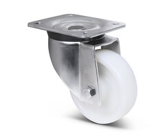 Rvs zwenkwiel 125 mm Nylon - 700 kg