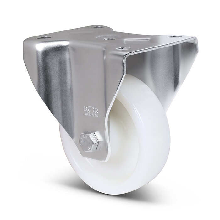 Rvs bokwiel 125 mm - Nylon - 700 kg