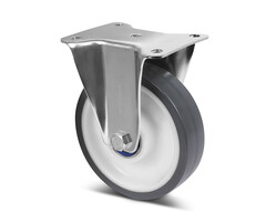 Rvs bokwiel 160 mm PU - 450 kg