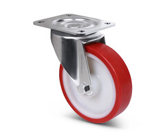 Rvs zwenkwiel 160 mm PU - 350 kg