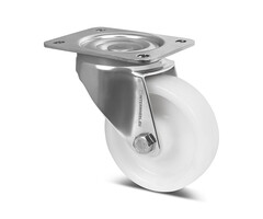 Rvs zwenkwiel 125 mm Nylon - 500 kg
