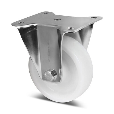 Rvs bokwiel 125 mm - Nylon - 500 kg