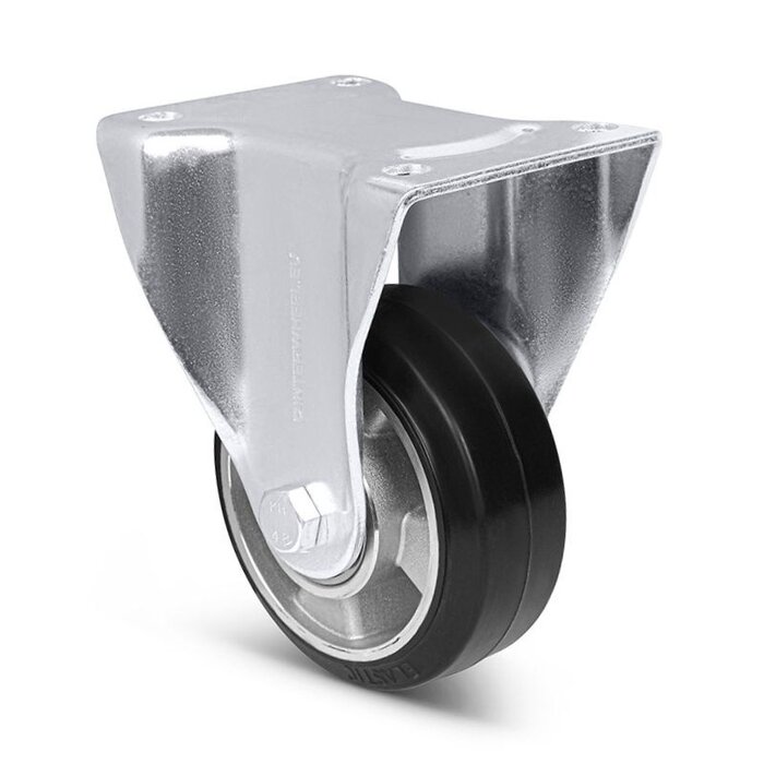 Rubber bokwiel 125 mm - kogellager - 300 kg