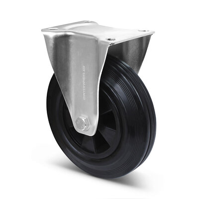 Rubber bokwiel 160 mm - rollager - 140 kg