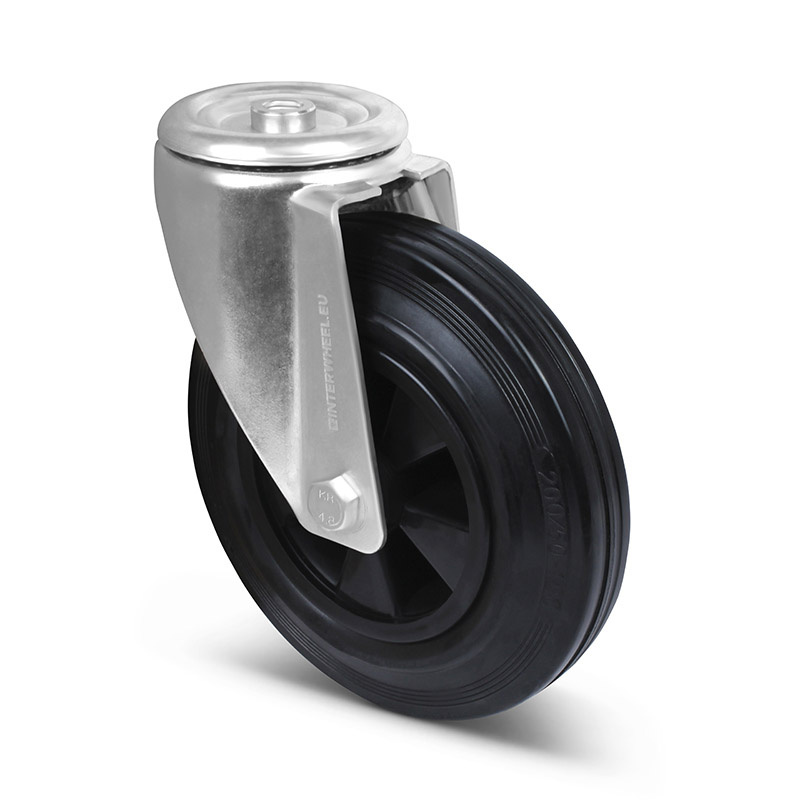 Rubber zwenkwiel 200 mm - rollager - 205 kg