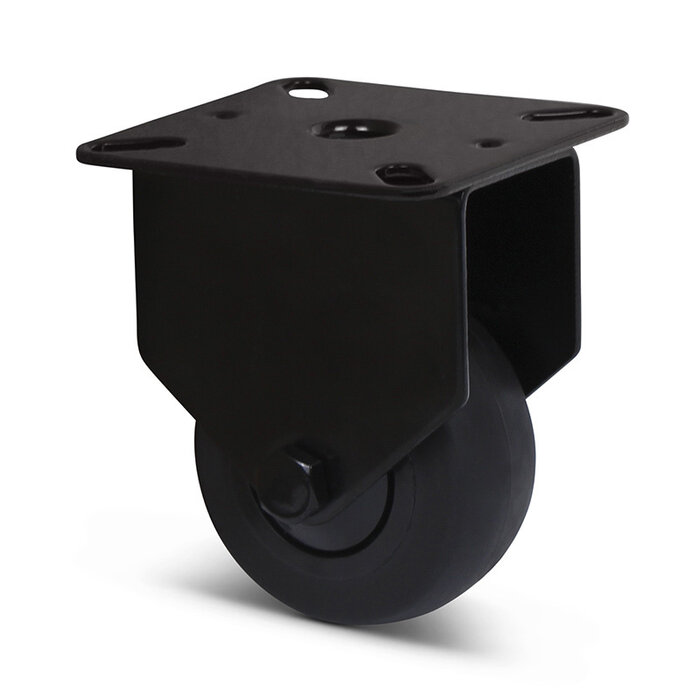 Zwart bokwiel 50 mm - kogellager - plaat - 50 kg