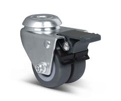 Dubbel zwenkwiel met rem 50 mm - 80 kg