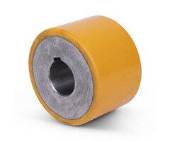 Polyurethaan aandrijfwiel 100x65 mm - Boring 35 mm H7 spiebaan - 600 kg