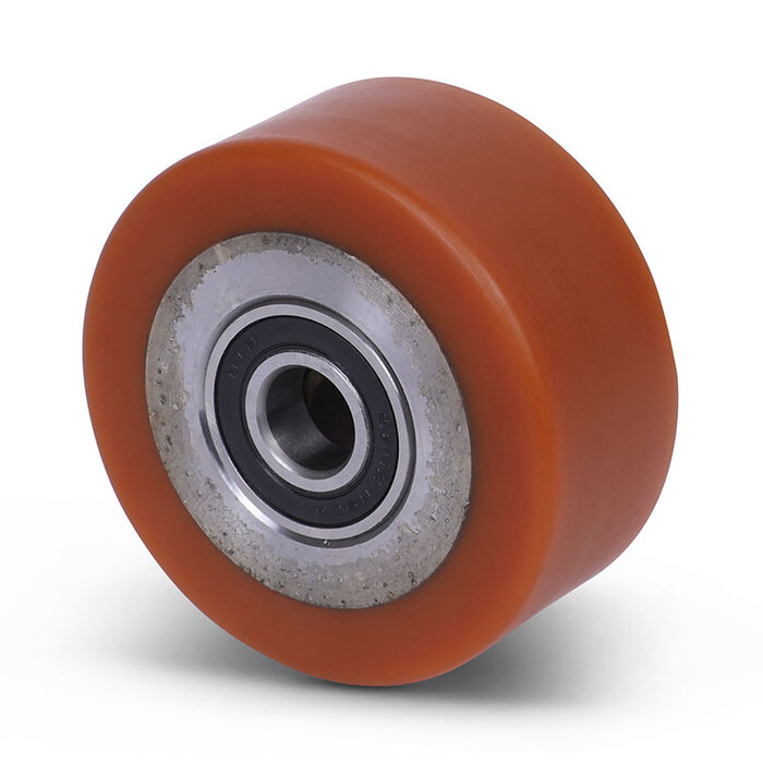 PU wiel 80 mm - kogellager asgat 15 mm - 225 kg