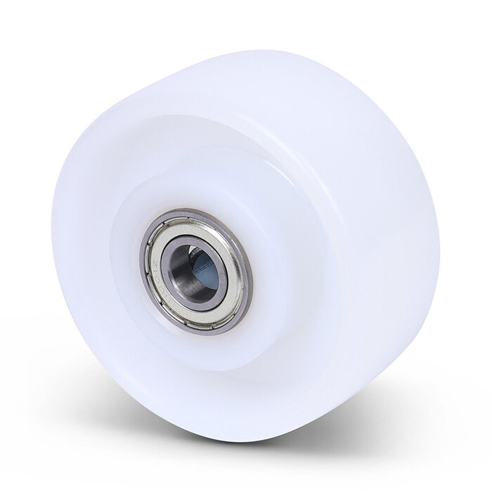 Nylon wiel 80 mm - kogellager asgat 12 mm - 200 kg