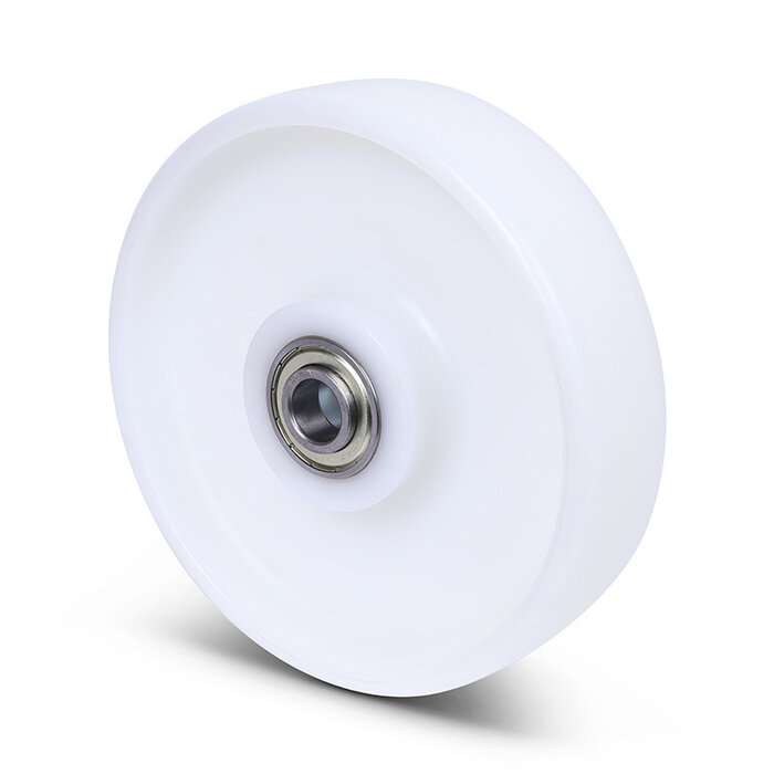 Nylon wiel 160 mm - kogellager asgat 20 mm - 700 kg