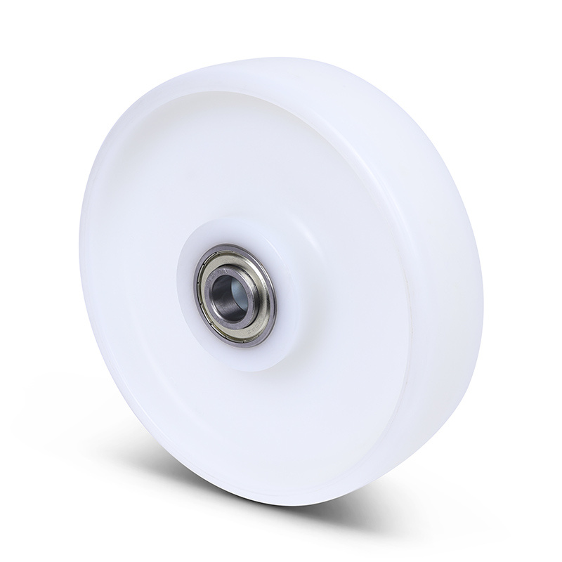 Nylon wiel 160 mm - kogellager asgat 20 mm - 700 kg