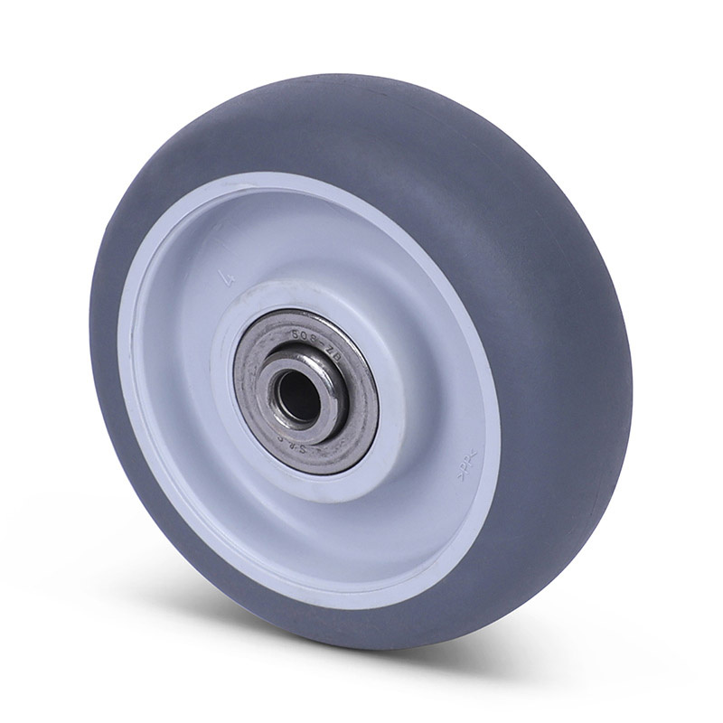 Rubber wiel 75 mm - kogellager asgat 6 mm - 75 kg
