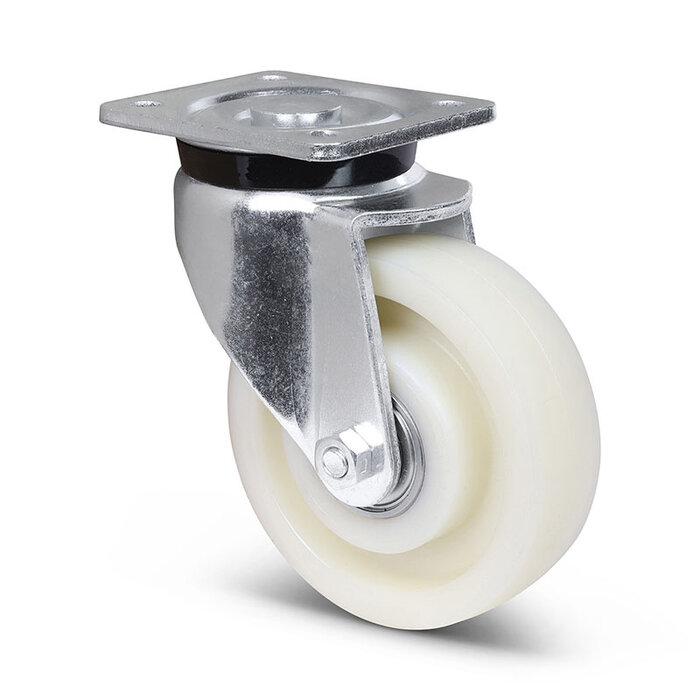 Nylon zwenkwiel 80 mm - kogellager - 600 kg