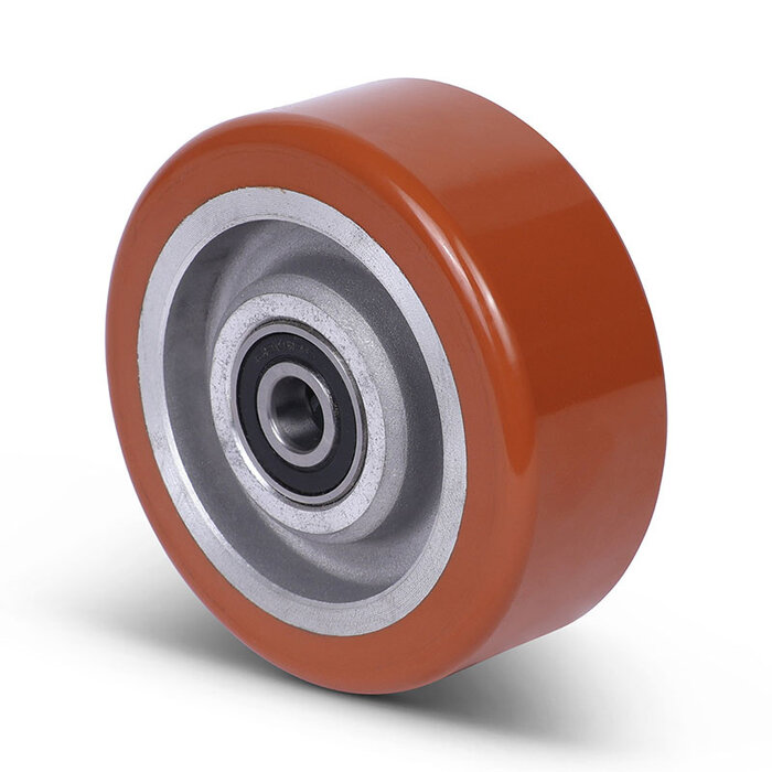 PU wiel 100 mm - kogellager asgat 12 mm - 250 kg