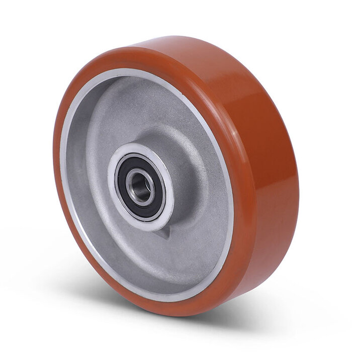PU wiel 125 mm - kogellager asgat 12 mm - 300 kg