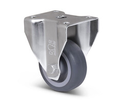 Rvs bokwiel 60 mm Rubber - 40 kg