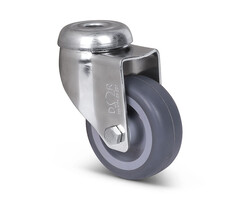 Rvs zwenkwiel 60 mm Rubber - 40 kg