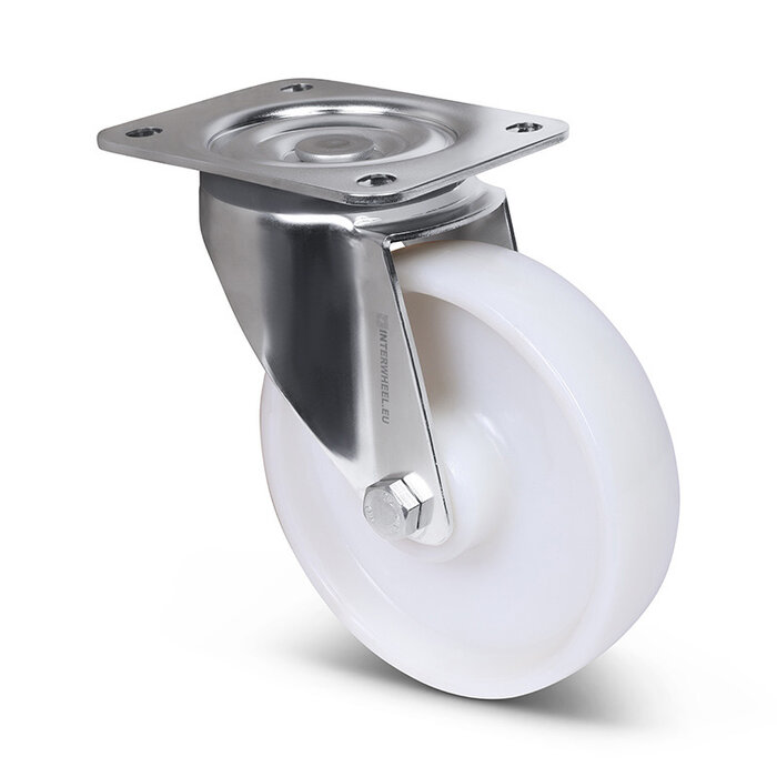 Rvs zwenkwiel 160 mm - Nylon - 450 kg