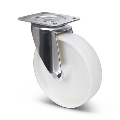Rvs zwenkwiel 200 mm - Nylon - 500 kg