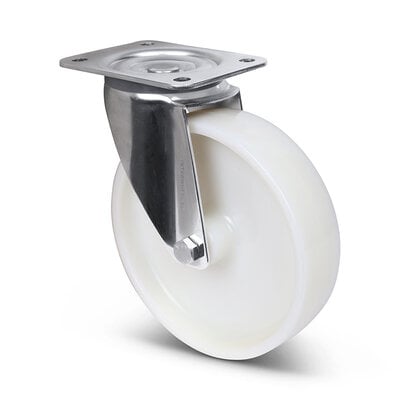Rvs zwenkwiel 200 mm - Nylon - 550 kg