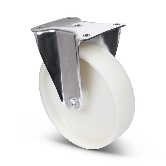 Rvs bokwiel 200 mm - Nylon - 550 kg