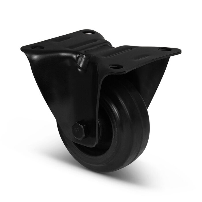 Zwart bokwiel 80 mm - rollager - 100 kg