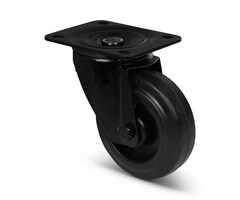 Zwart zwenkwiel 100 mm - 150 kg