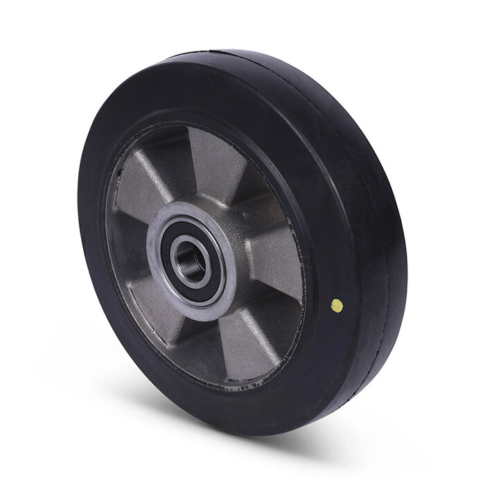 ESD Rubber wiel 200 mm - antistatisch - kogellager asgat 20 mm - 400 kg