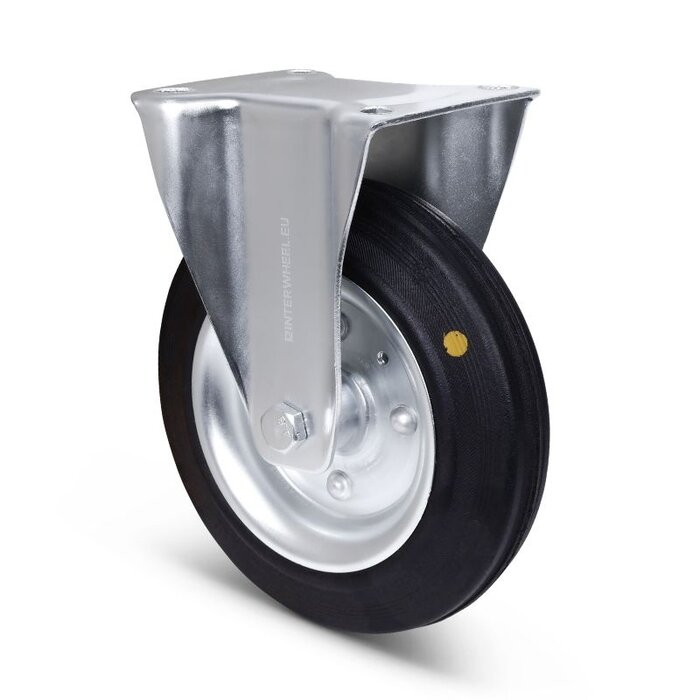 ESD Volrubber bokwiel 200 mm - stalen velg en plaat - 205 kg