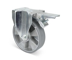 ESD PU bokwiel met rem 200 mm - 900 kg