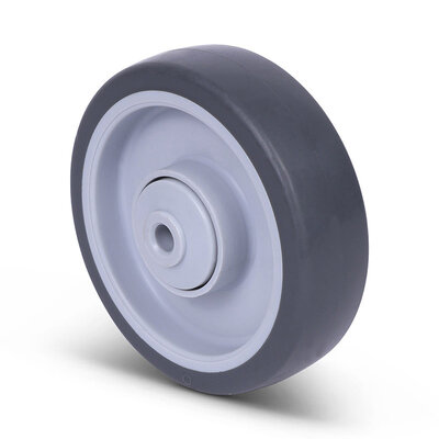 Rubber wiel 125 mm - kogellager asgat 10 mm - 135 kg