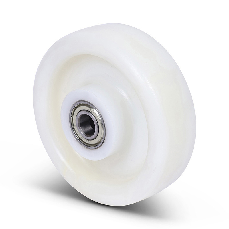 Nylon wiel 125 mm - kogellager asgat 15 mm - 400 kg