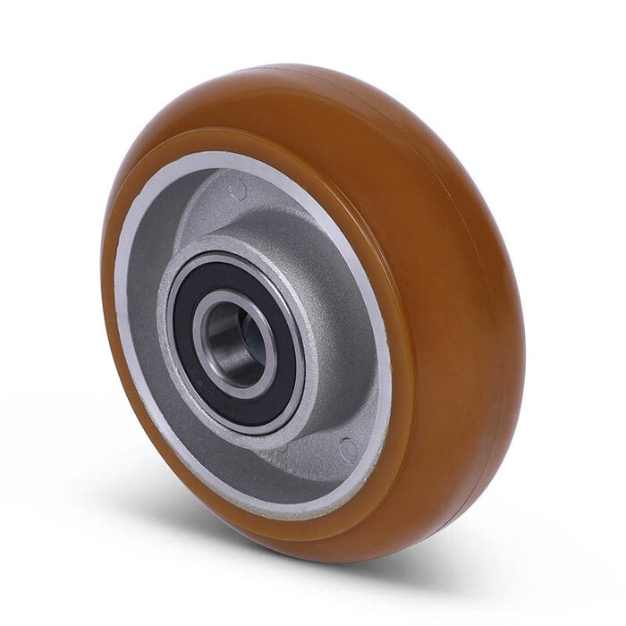 PU wiel 125 mm gebolleerd - asgat 20 mm - 310 kg