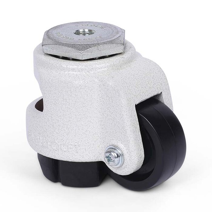 Zwenkwiel met stelvoet 42 mm - Nylon - boutgat - 35 kg