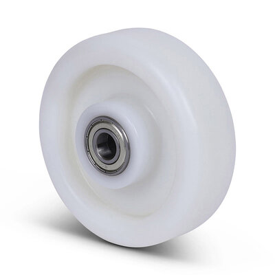 Nylon wiel 100 mm - kogellager asgat 12 mm - 300 kg