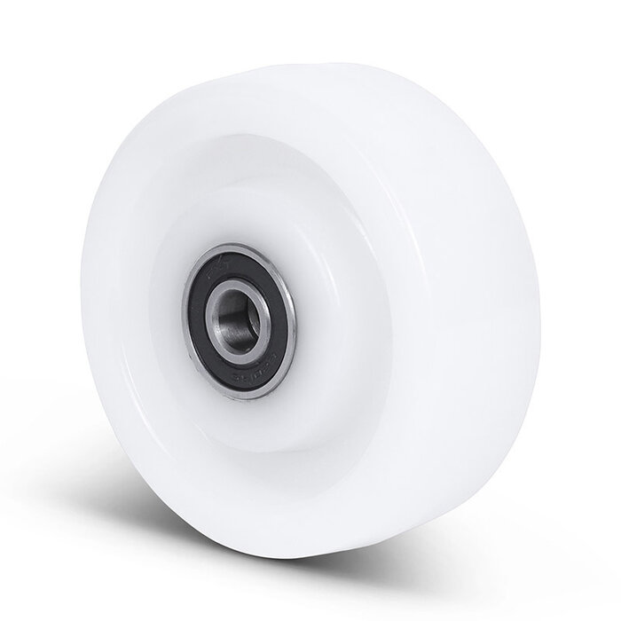 Nylon wiel 100 mm - kogellager asgat 12 mm - 500 kg