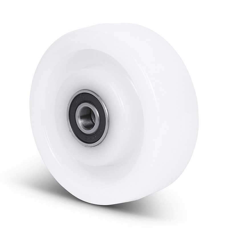 Nylon wiel 100 mm - kogellager asgat 12 mm - 500 kg