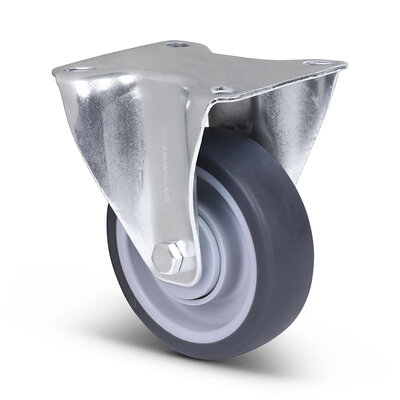 Rubber bokwiel 100 mm - kogellager - 100 kg