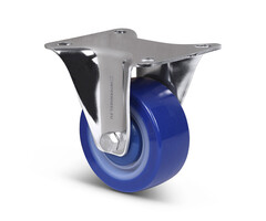 Rvs PU bokwiel 80 mm - 120 kg
