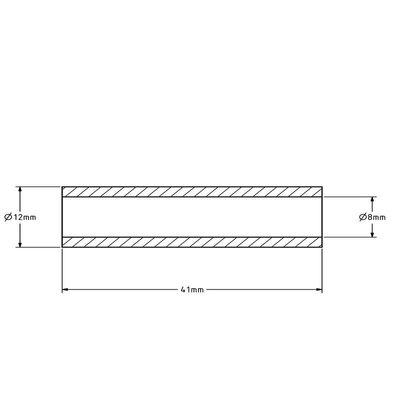Asbus - 12x8x41 mm | Rvs / Inox