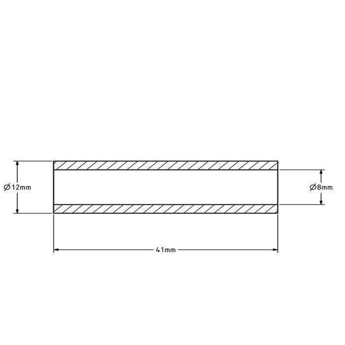 Asbus - 12x8x41 mm | Rvs / Inox