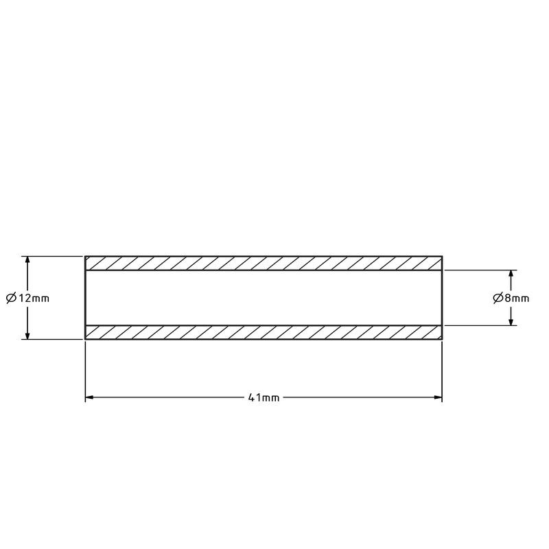 Asbus - 12x8x41 mm | Rvs / Inox