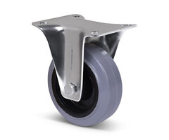 Rvs bokwiel 100 mm Rubber - 190  kg